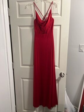 Teeze Me Red Cowl Neck Maxi Dress